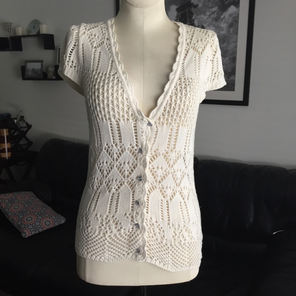 Charlotte Tatantola Crochet Cardigan, short sleeve